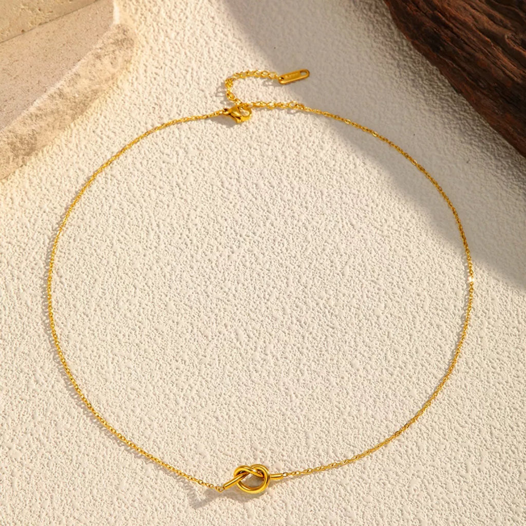 18K Gold-Plated Knot Pendant Necklace