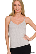Zenana Double Layered V-neck Spaghetti Cami