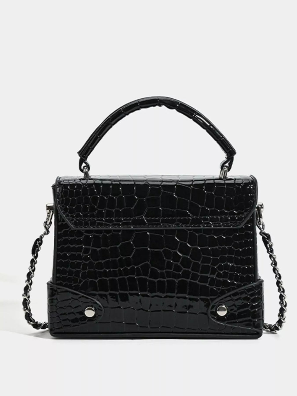 Crocodile Pattern Flap Crossbody Bag