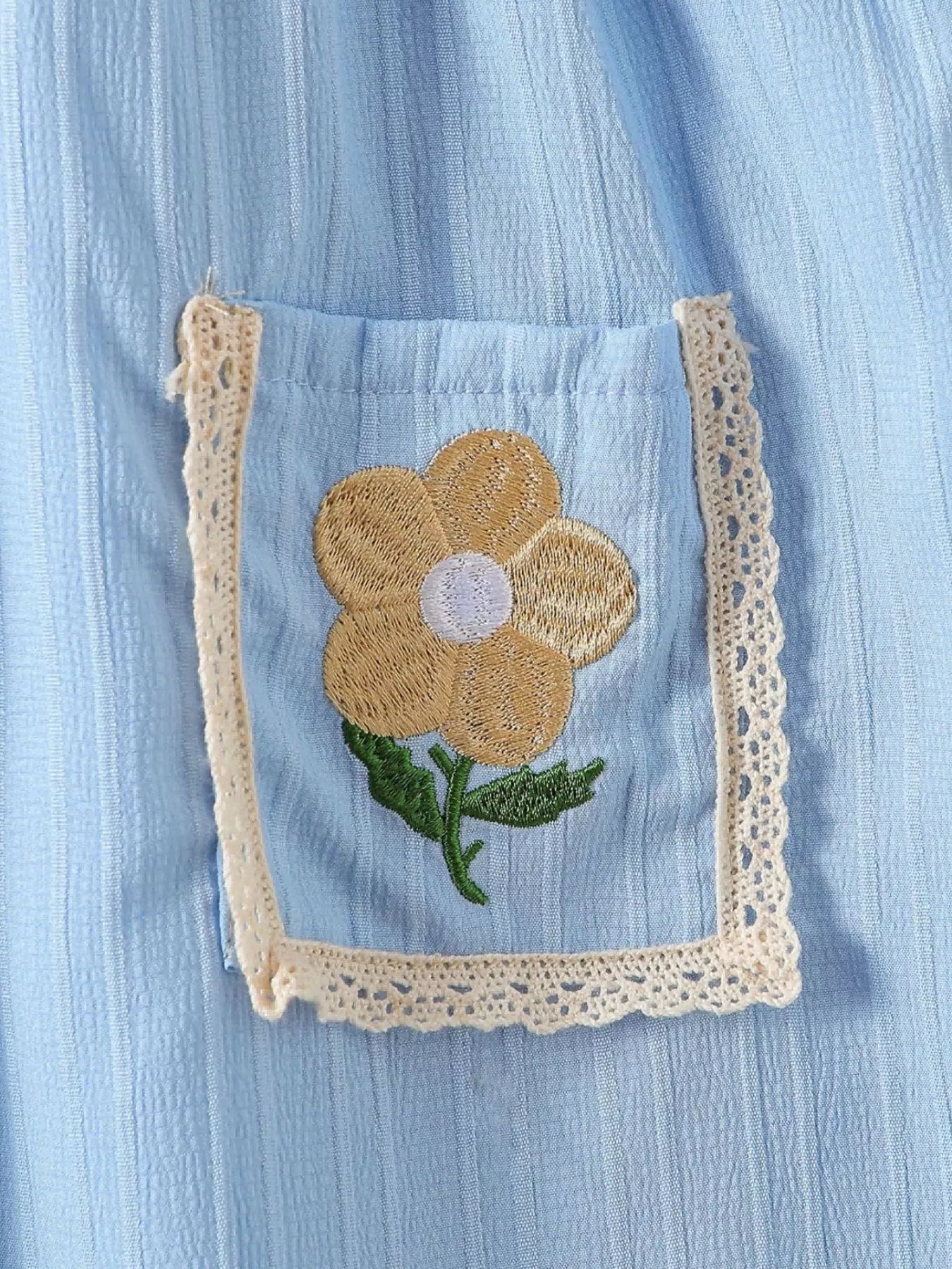 Children's Embroidered Ruffled Hem Dress