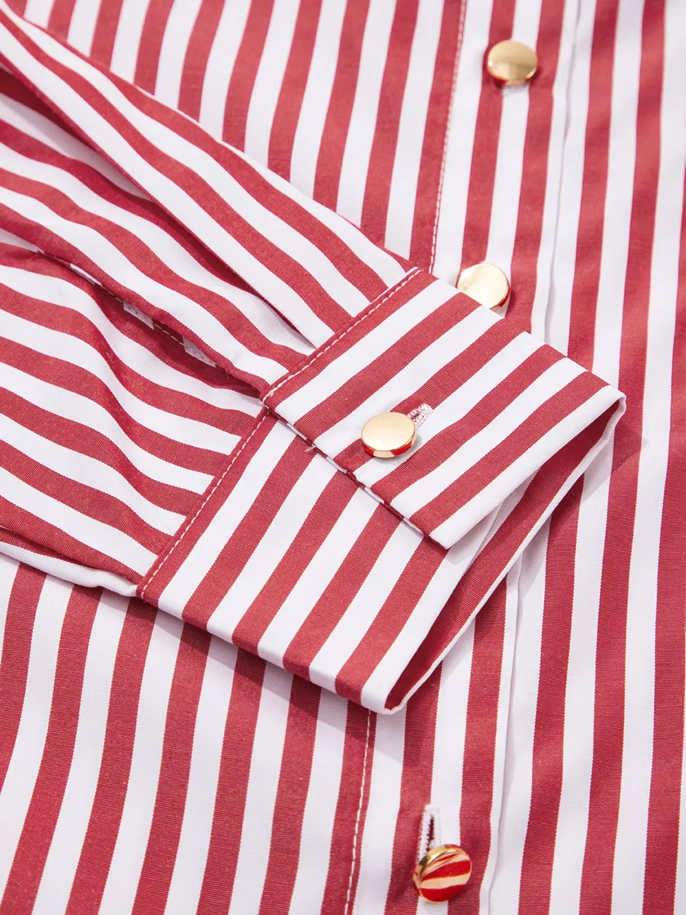 Striped Button-Up Long Sleeve Shirt