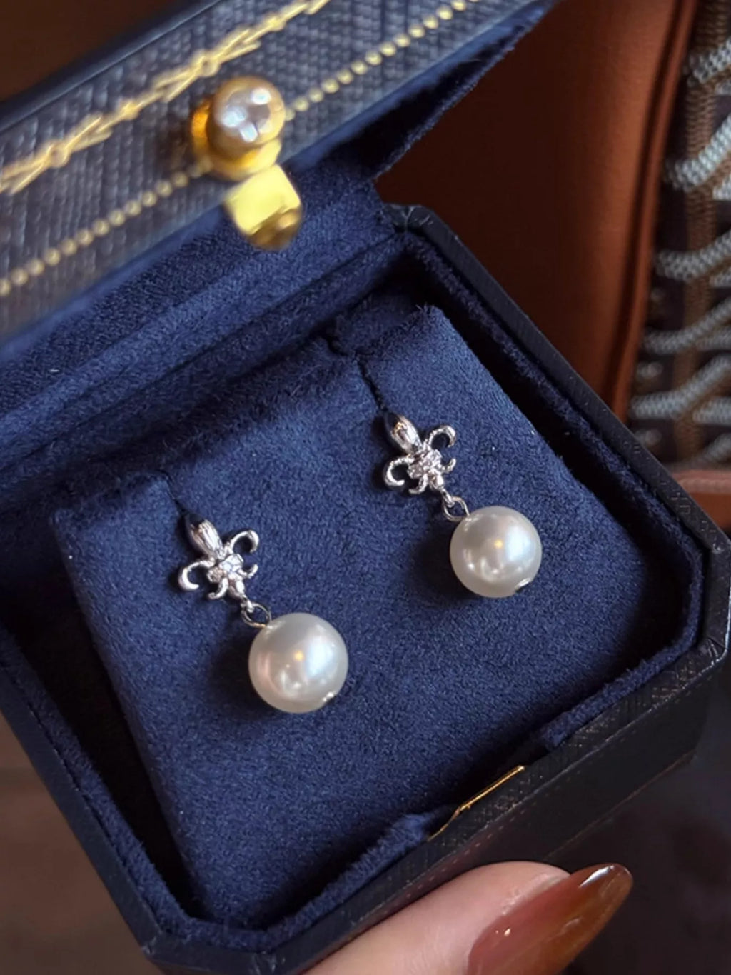 Alloy Pearl Drop Earrings