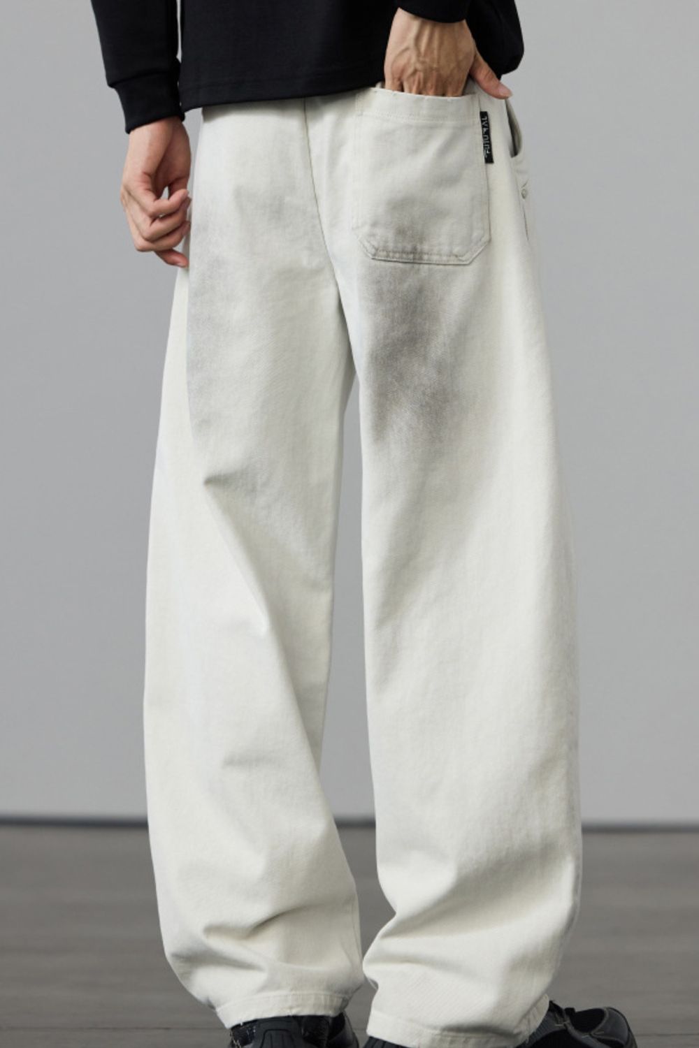 Men's Full Size Wide Leg Drawstring Jeans Plus Size