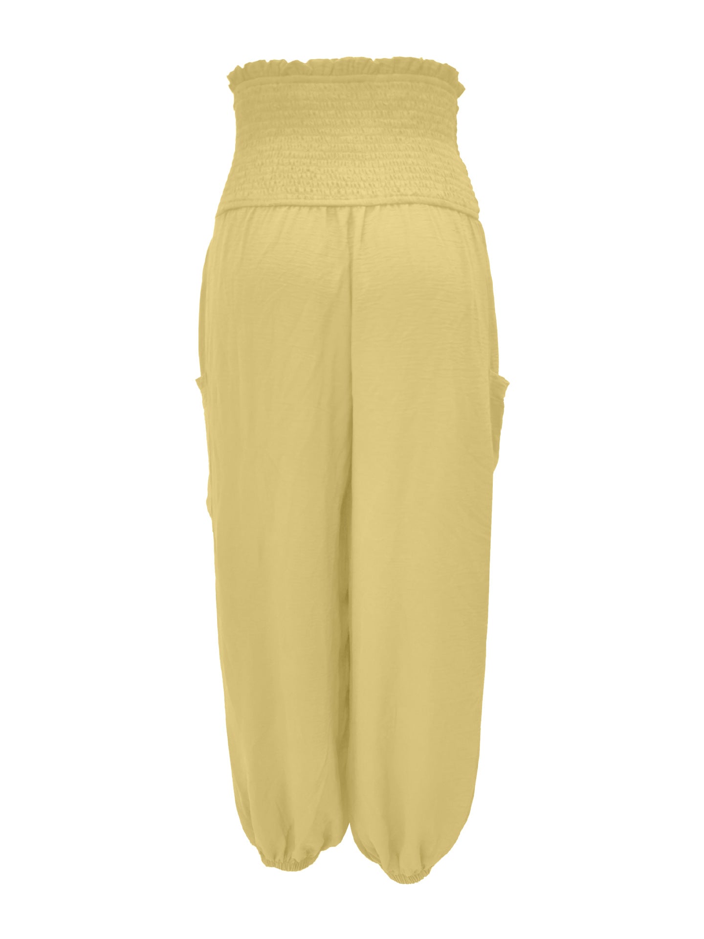 Full Size Smocked Waist Harem Pants with Pockets Plus Size