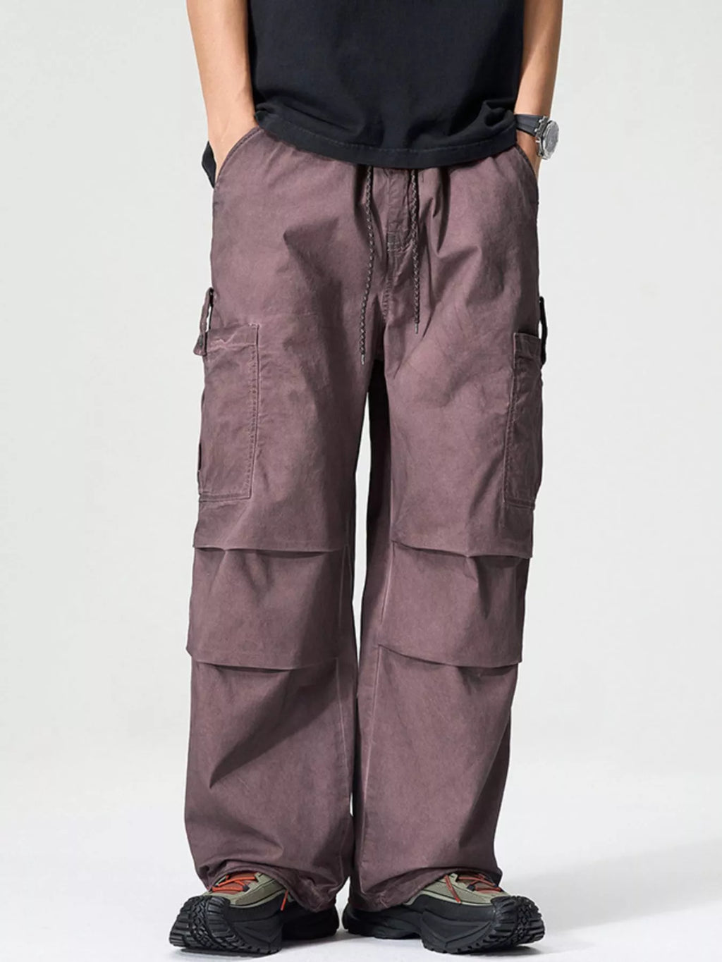 Men's Full Size Wide Leg Cargo Pants Plus Size