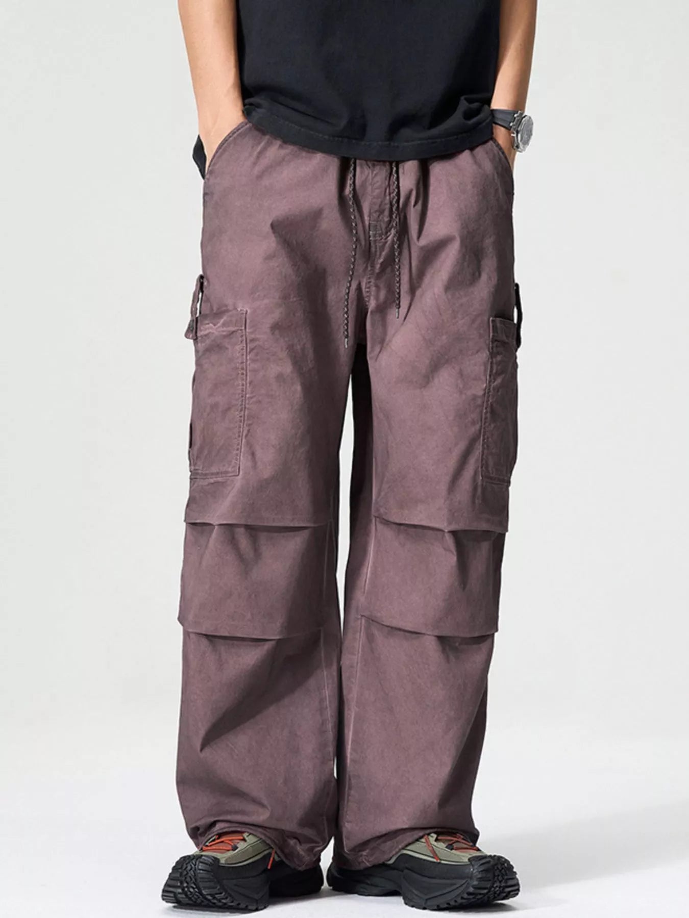 Men's Full Size Wide Leg Cargo Pants Plus Size