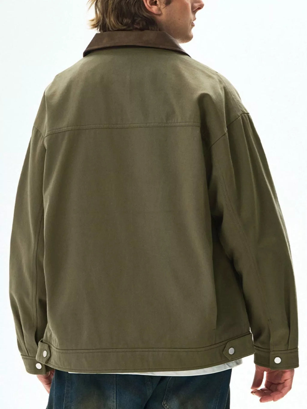Men's Plus Size Snap Down Long Sleeve Jacket