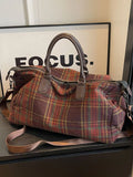Vintage Plaid Pattern Travel Bag