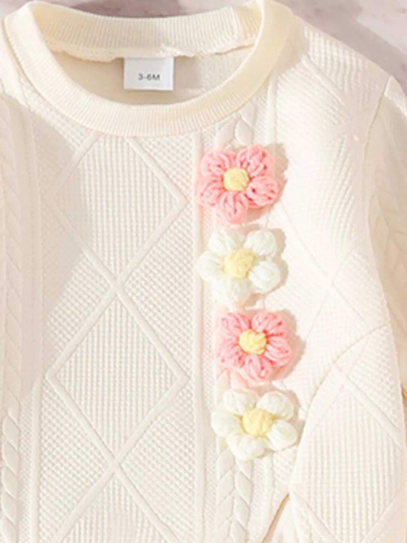 Children's Floral Applique Top and Pants Set