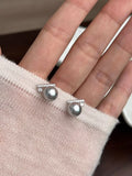 Zircon Pearl Stud Earrings