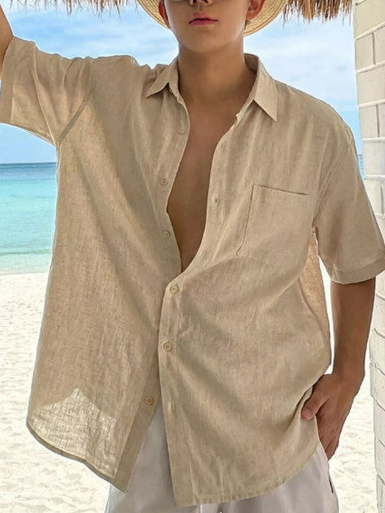 Men's Plus Size Casual Short-Sleeve Shirt