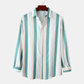 Men's Striped Button-Down Long Sleeve Shirt