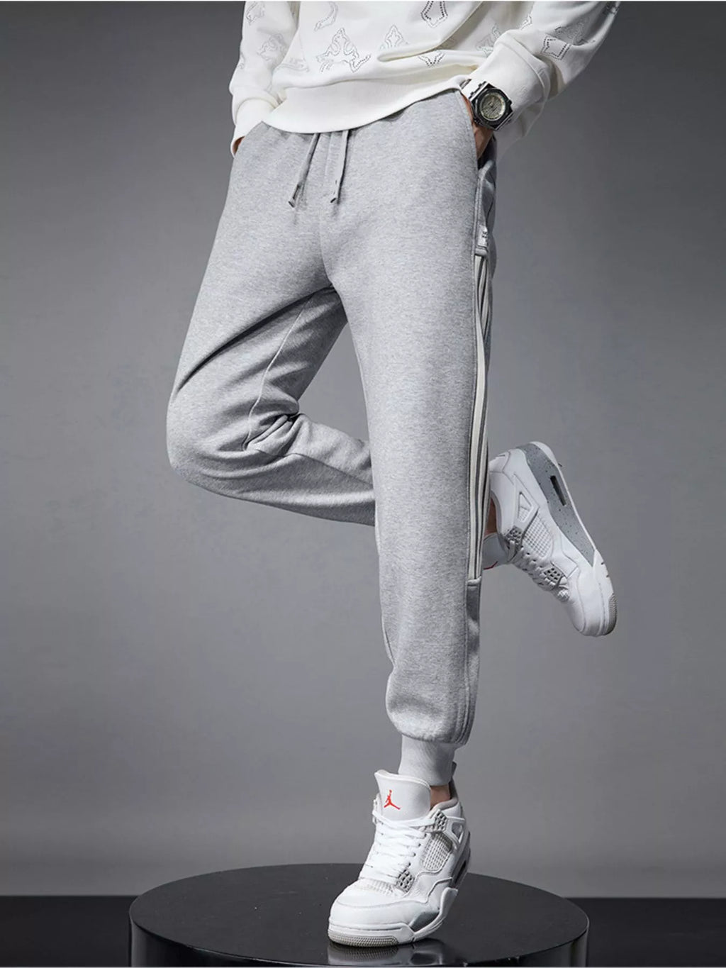 Men's Side Striped Drawstring Joggers