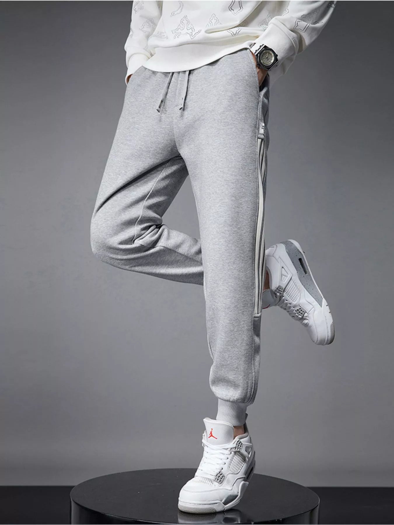 Men's Side Striped Drawstring Joggers