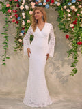Lace Surplice Flare Sleeve Maxi Dress
