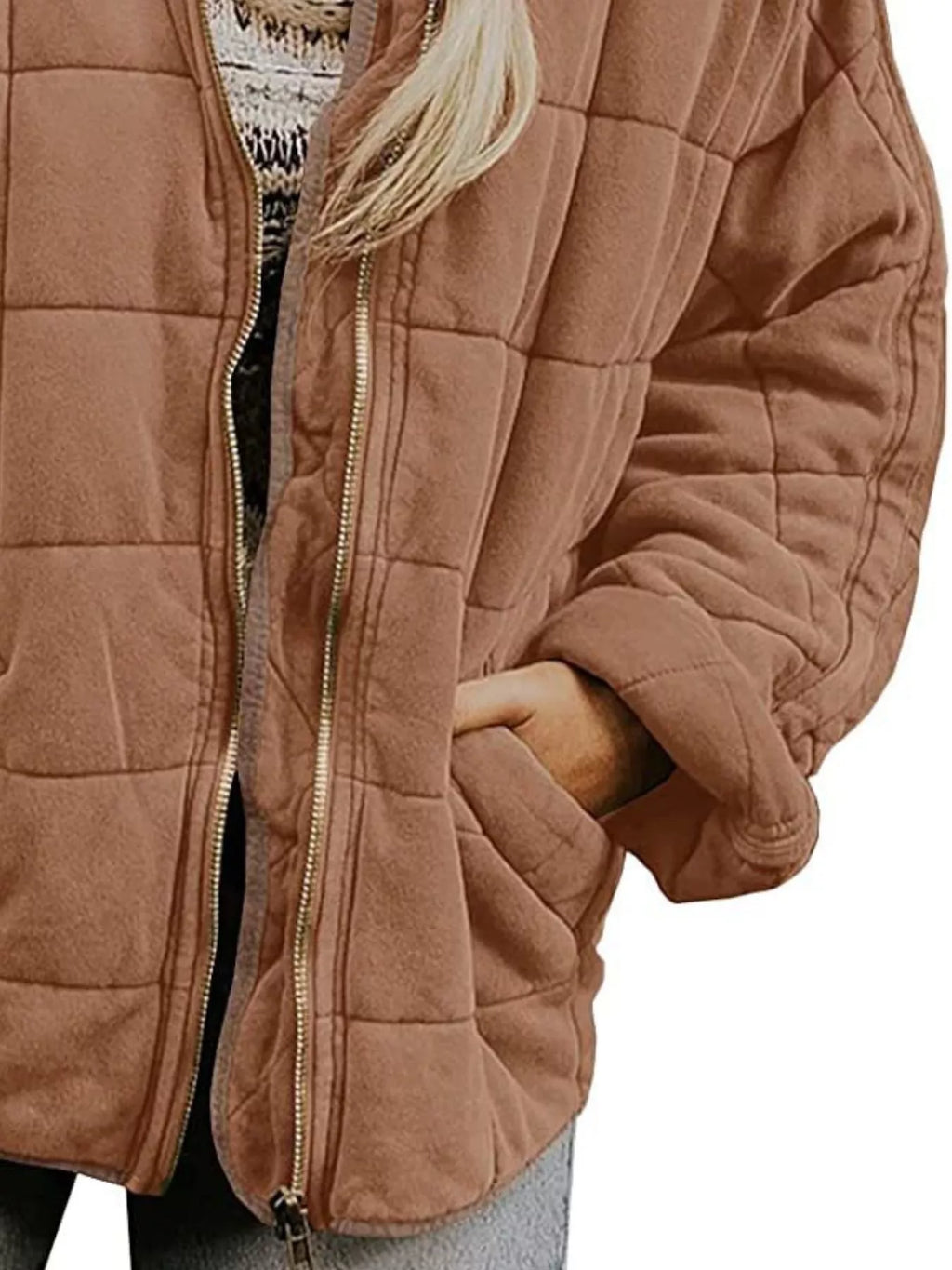 Quilted Zip Up Outerwear