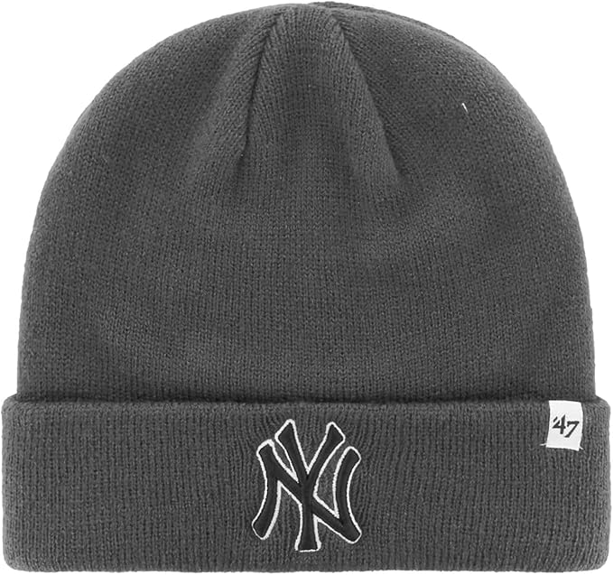 47 MLB New York Yankees Brand Cuff Knit Hat Beanie - Charcoal Gray