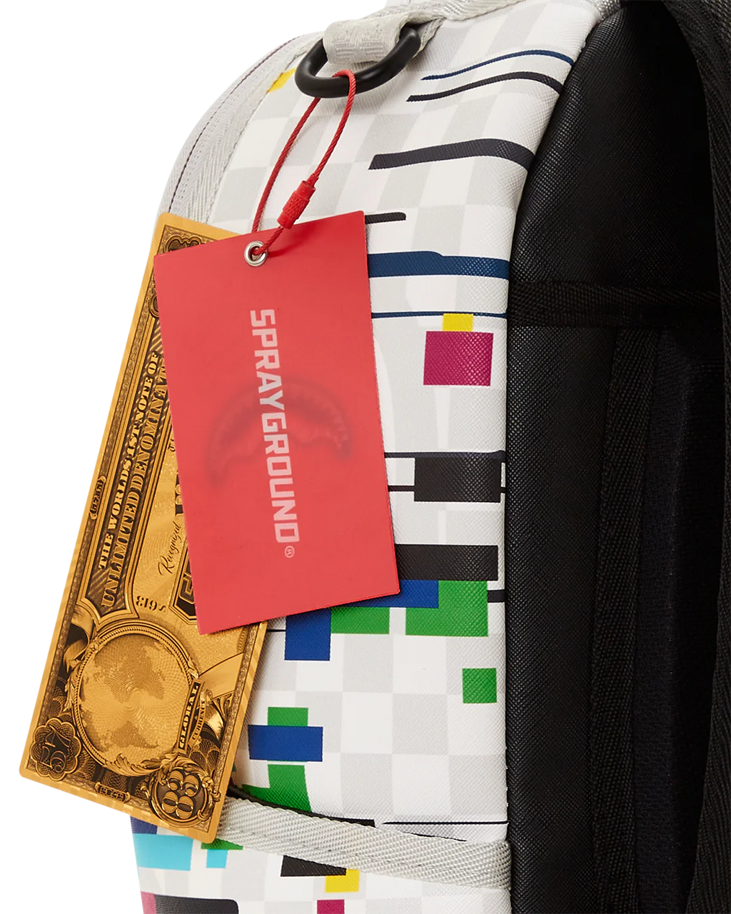 Sprayground Glitch White Check DLXVV Backpac B5465