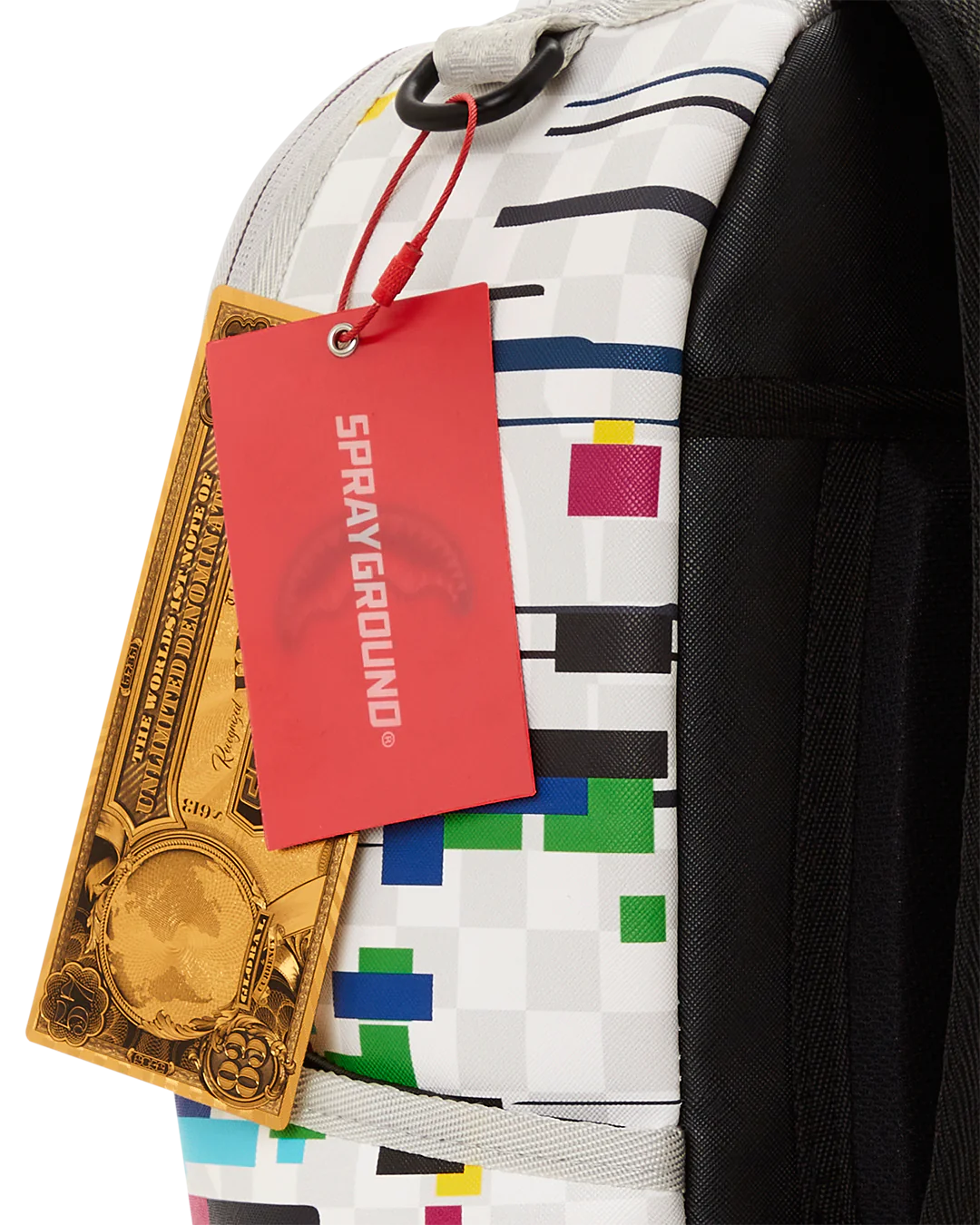 Sprayground Glitch White Check DLXVV Backpac B5465