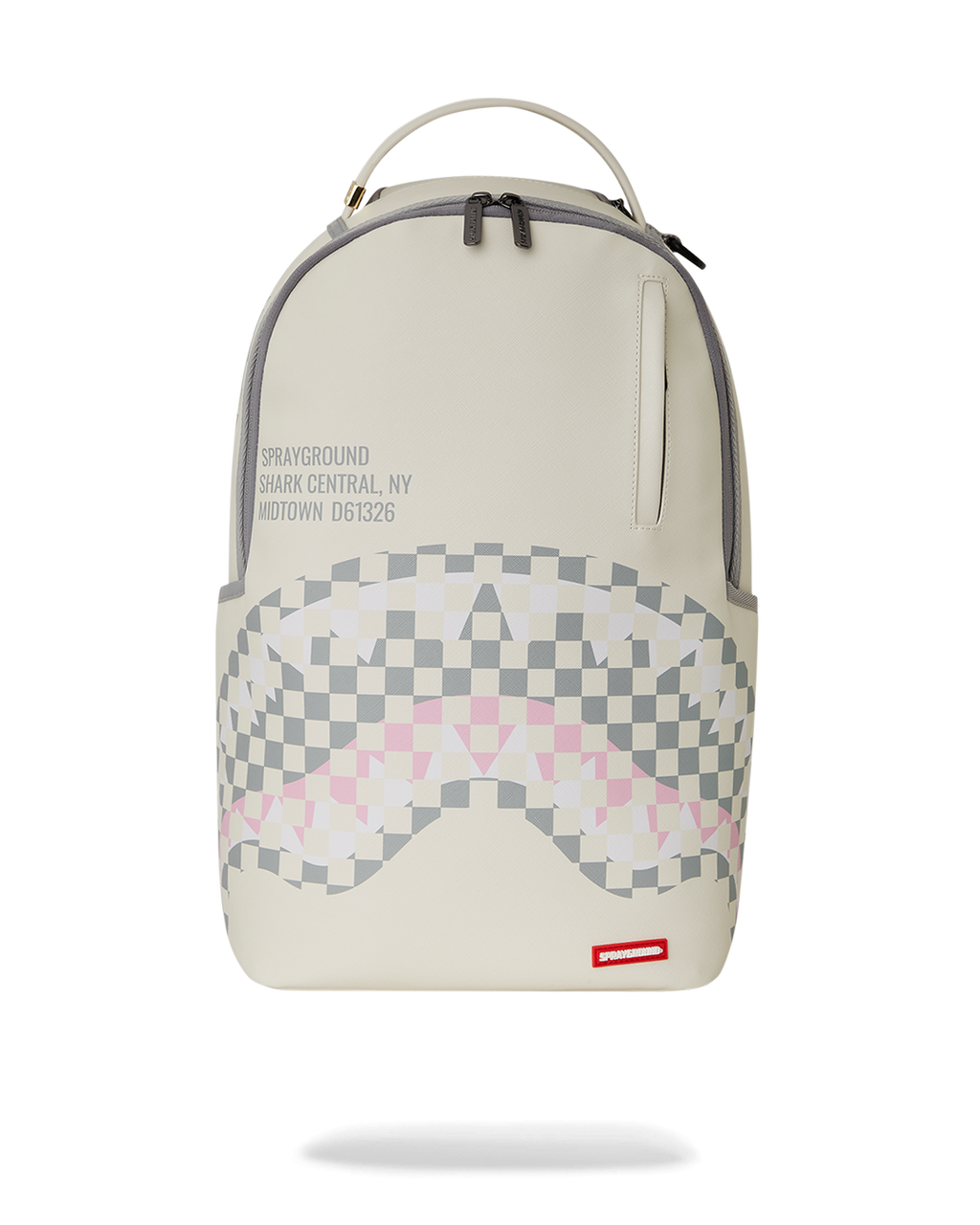 Sprayground Cream Check Shark Central DLXSV Backpack B7420
