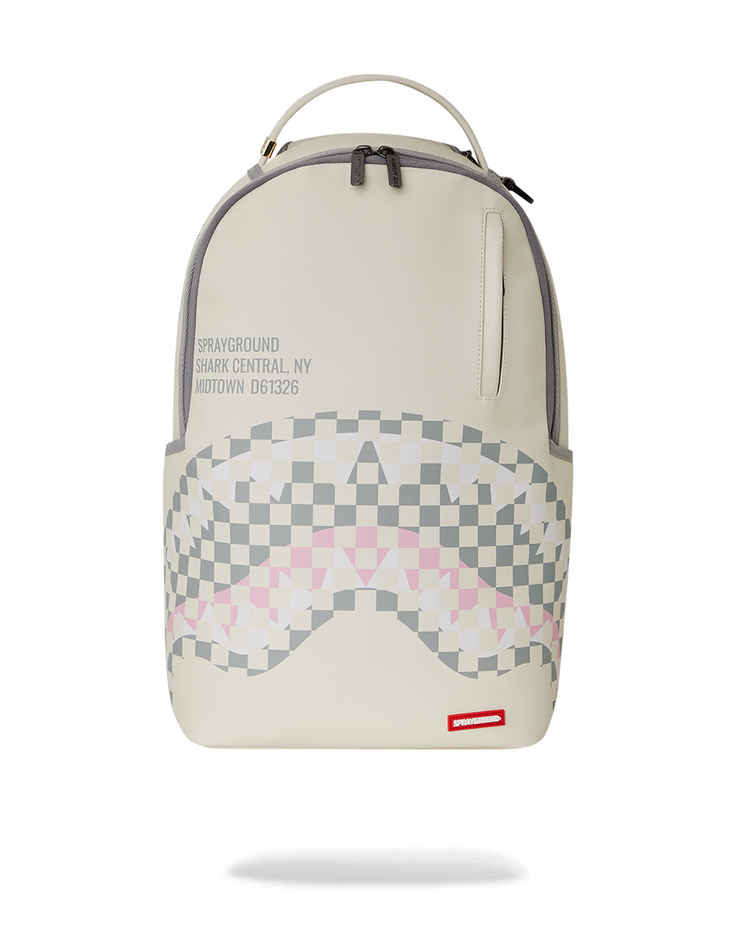 Sprayground Cream Check Shark Central DLXSV Backpack B7420