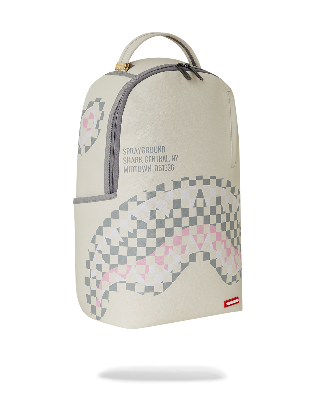 Sprayground Cream Check Shark Central DLXSV Backpack B7420
