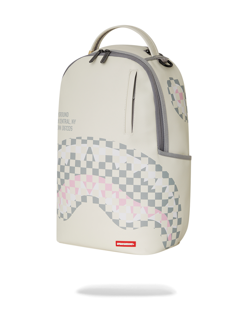 Sprayground Cream Check Shark Central DLXSV Backpack B7420