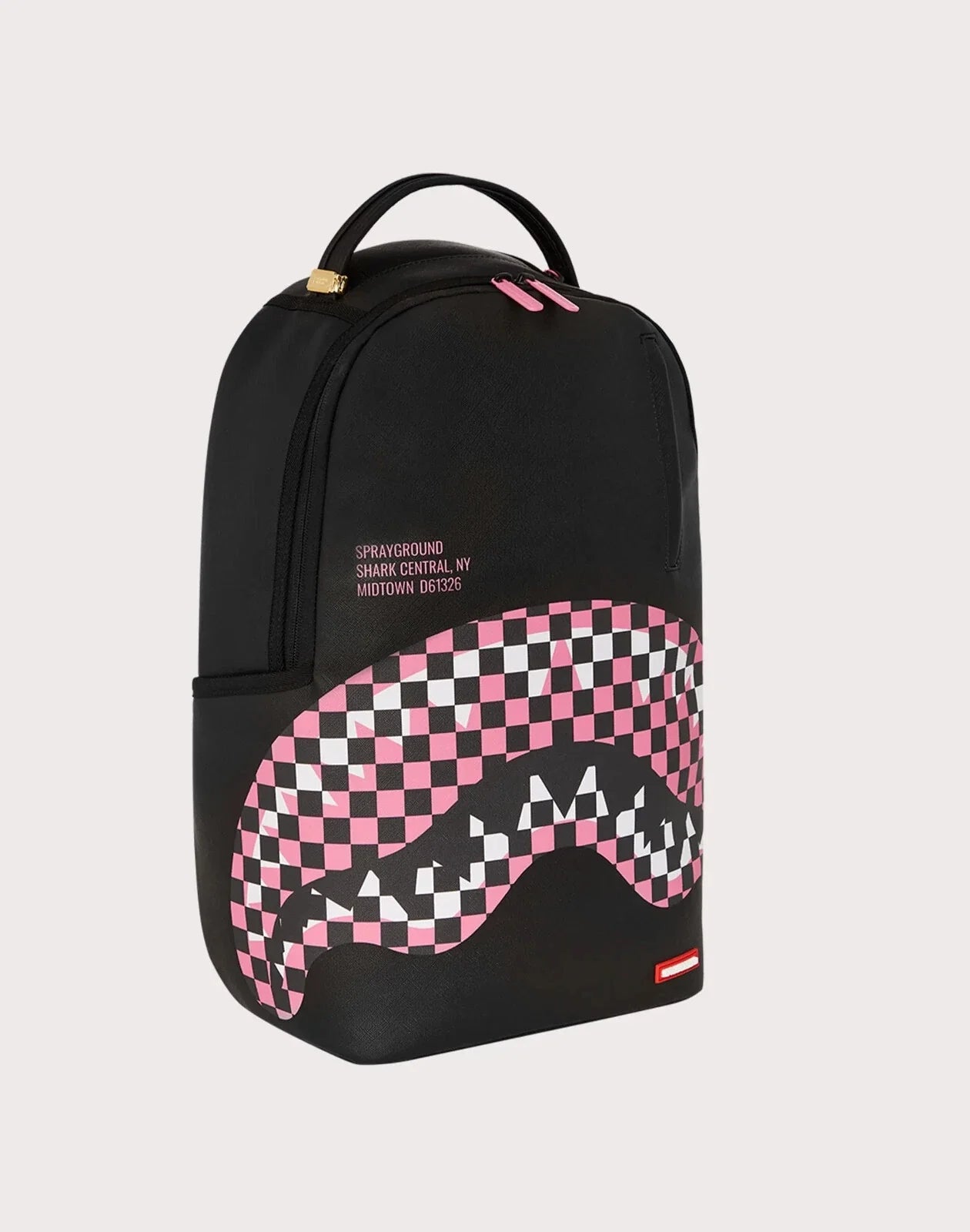 Sprayground Shark Central Breakup Check Sorbet Grey Backpack B7635
