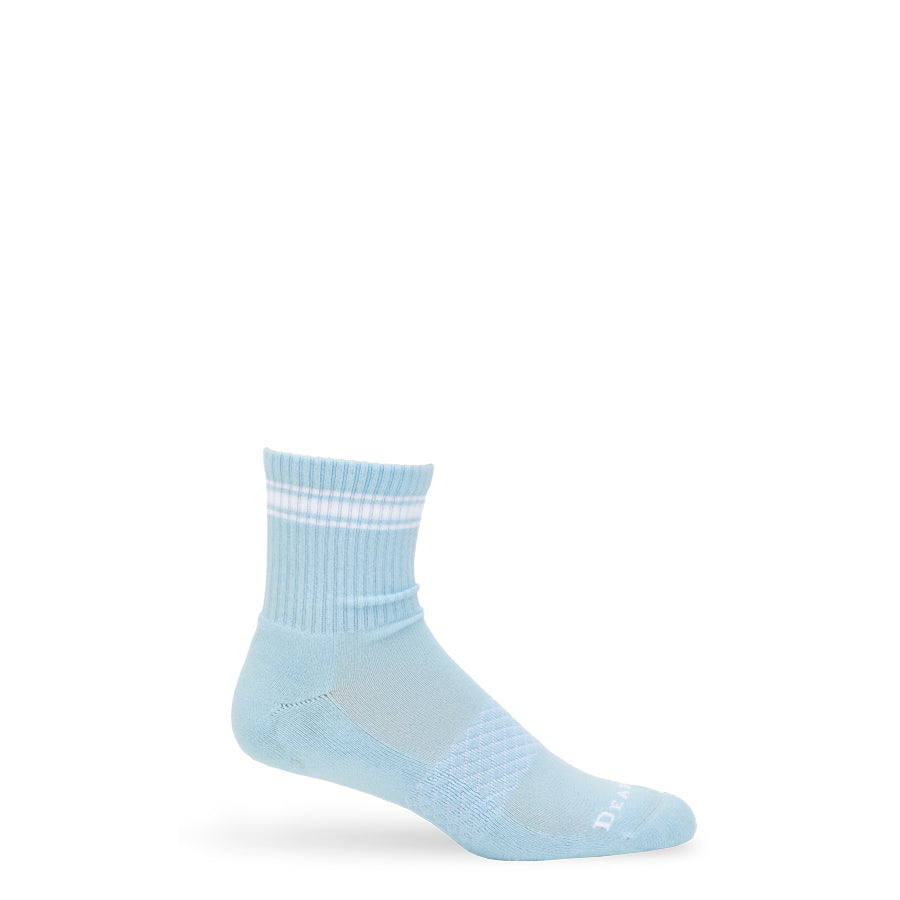 Blue/White Quarter Crew Women's Socks