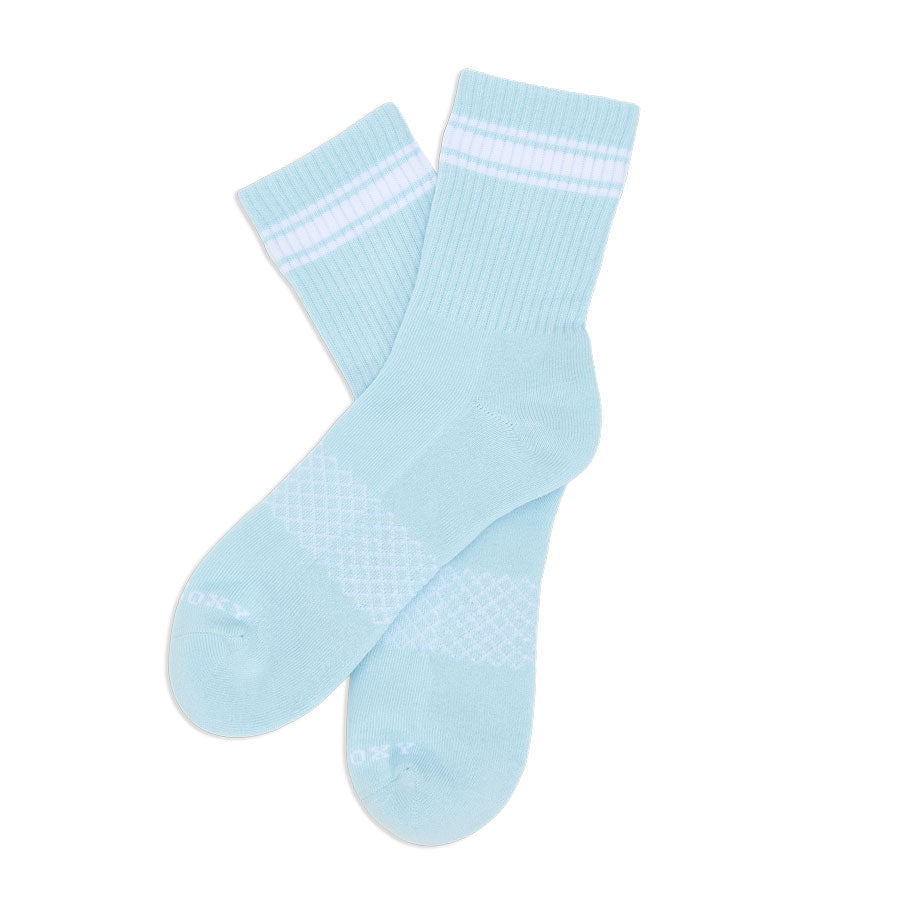 Blue/White Quarter Crew Women's Socks