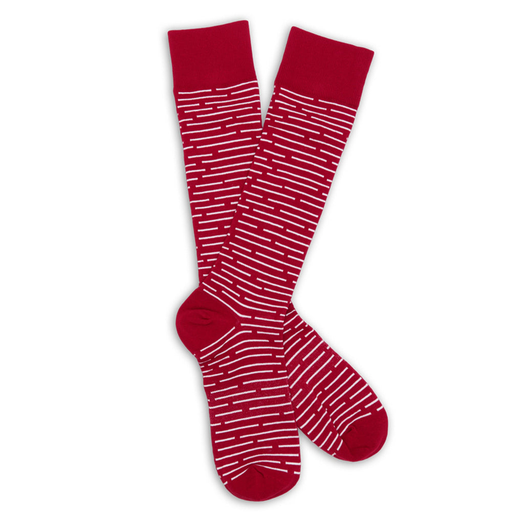 Cardinal Broken Stripe Dress Socks