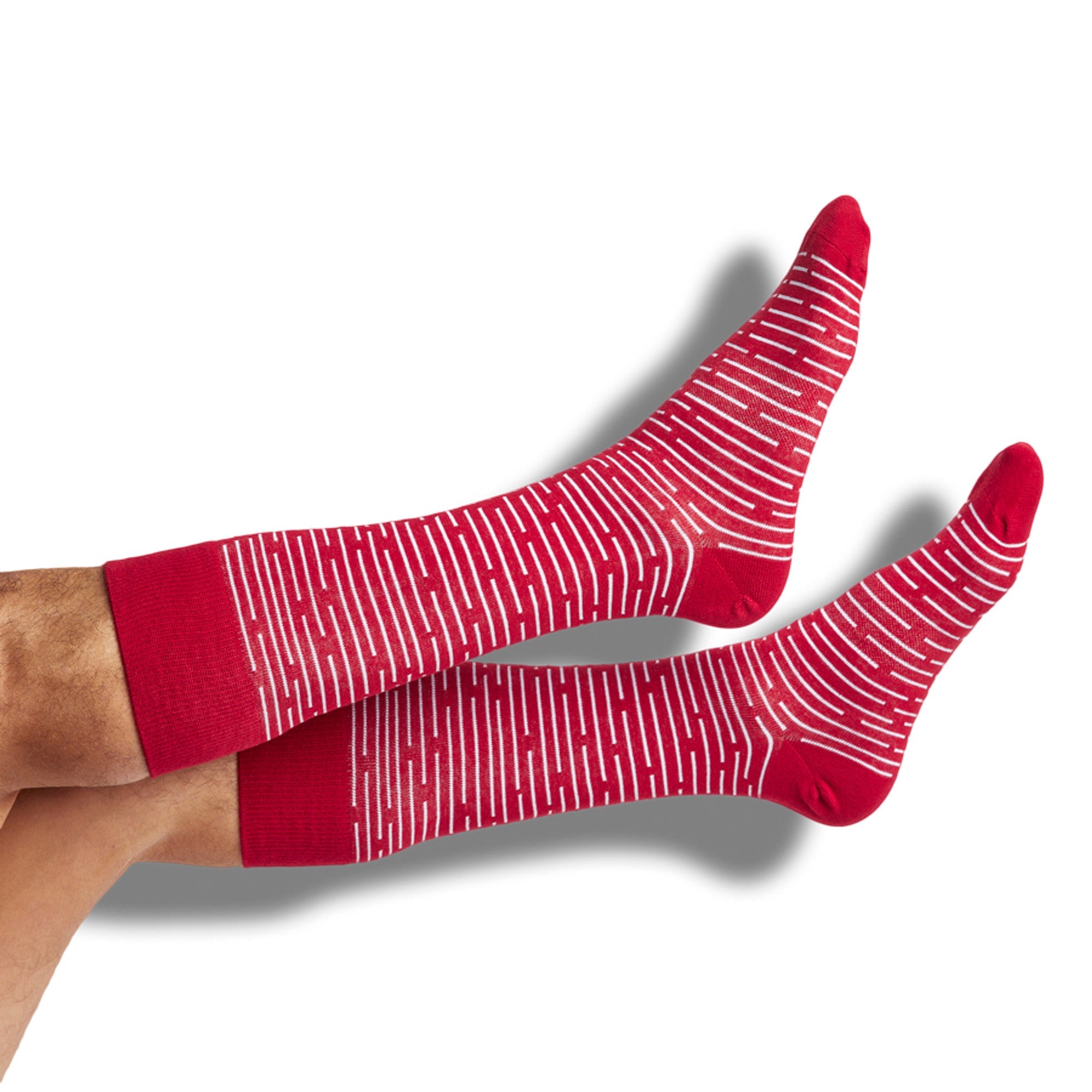 Cardinal Broken Stripe Dress Socks