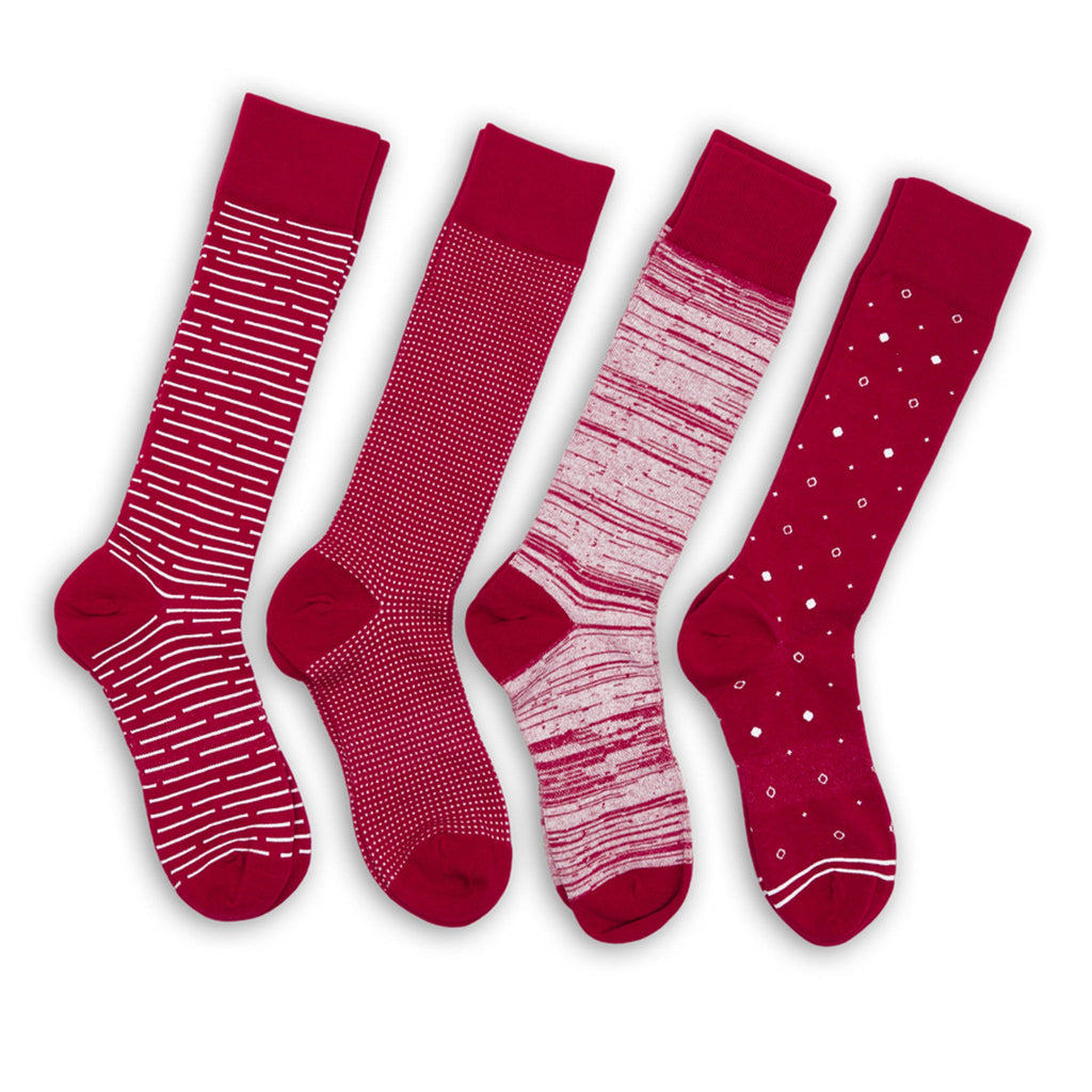 Cardinal / White Mixed Socks 8 Pack