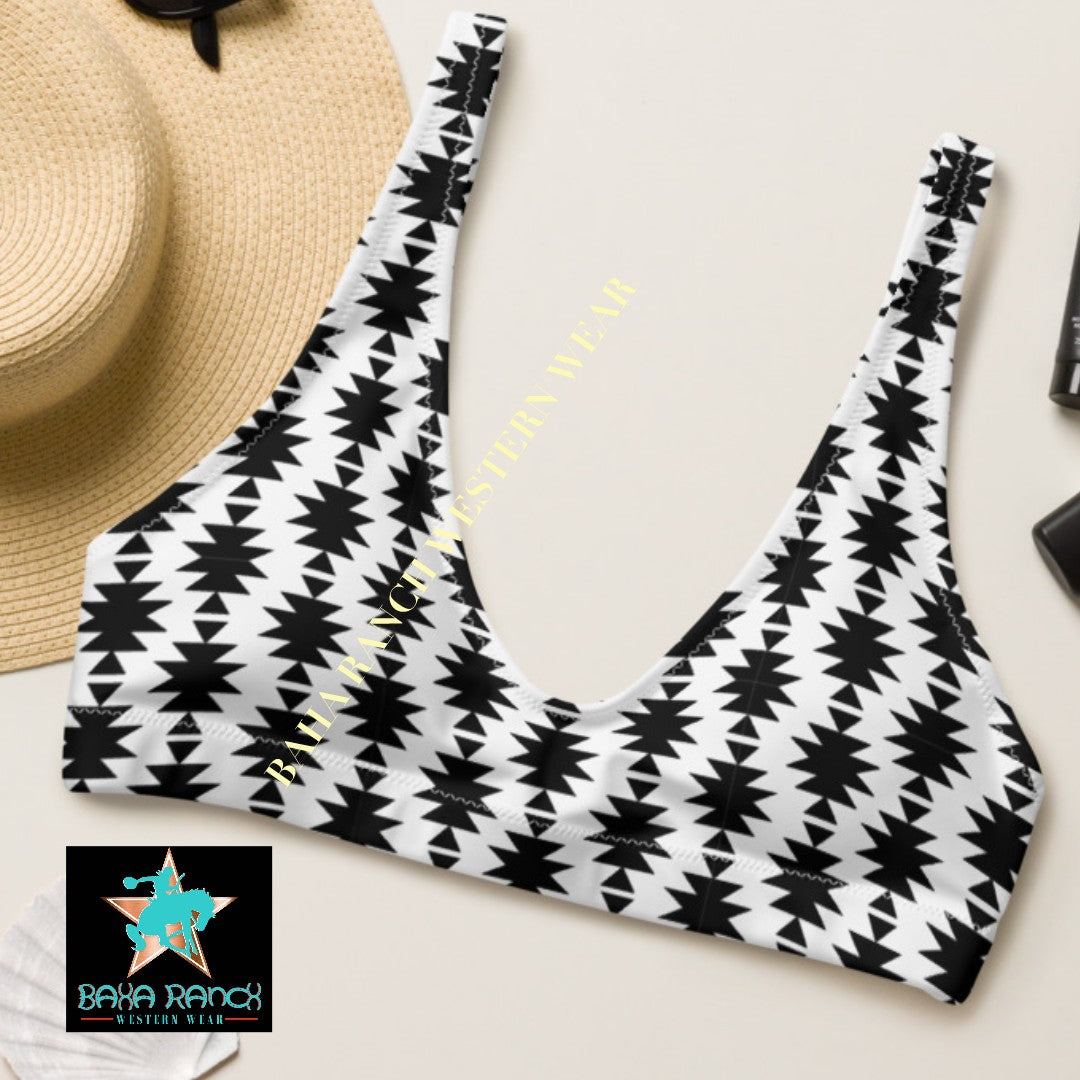 Baha Ranch Yeehaw White Aztec Bikini Top