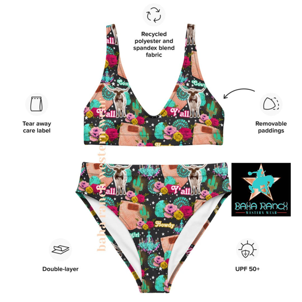 Baha Ranch Yeehaw Turquoise Cowgirl Bikini