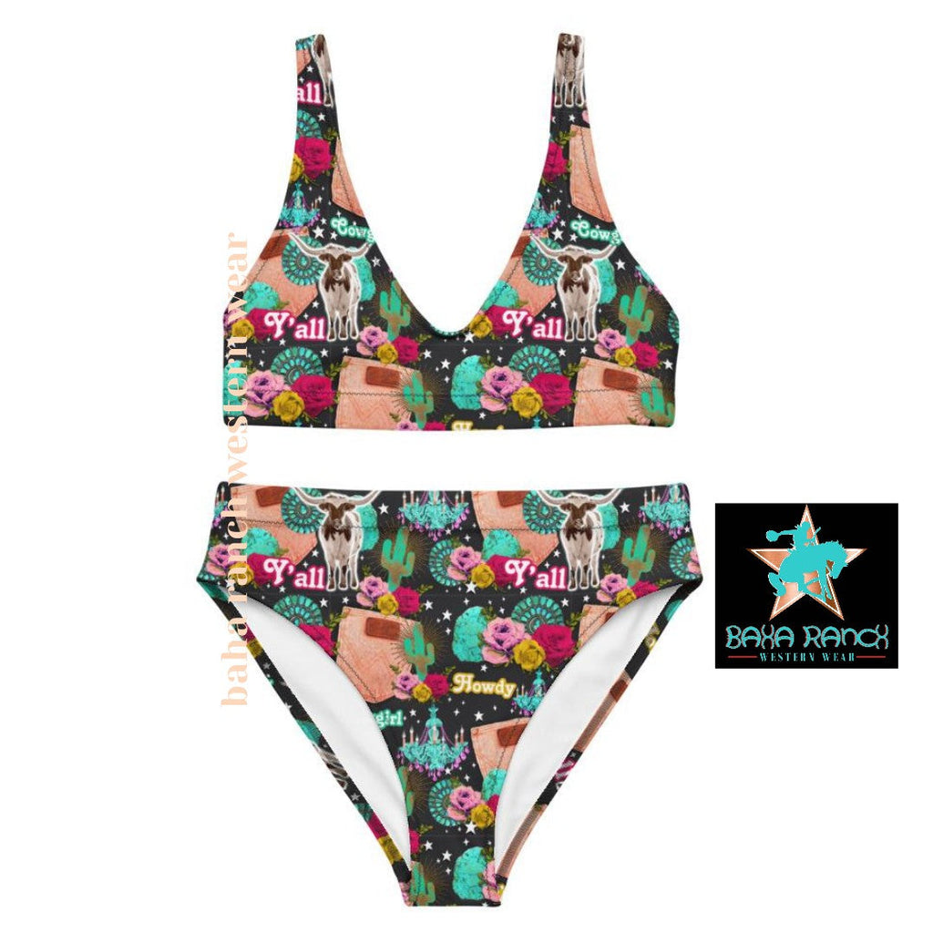 Baha Ranch Yeehaw Turquoise Cowgirl Bikini