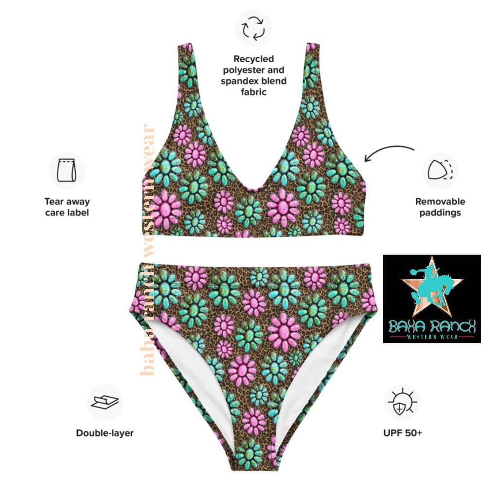 Baha Ranch Yeehaw Pink Turquoise Bikini