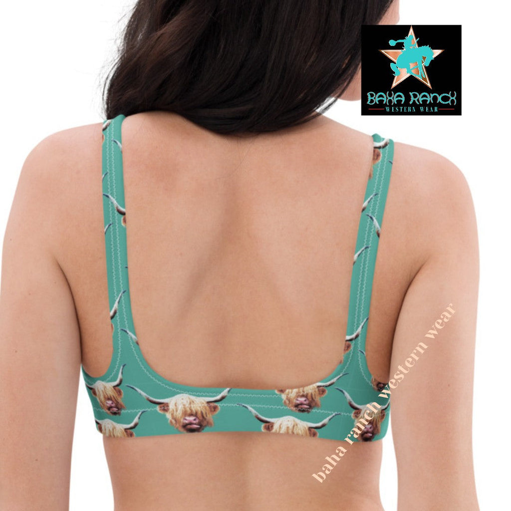 Baha Ranch Yeehaw Highland Cow Bikini Top