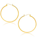 14k Yellow Gold Polished Hoop Earrings (1.5x40mm)