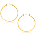 10k Yellow Gold Polished Hoop Earrings (1.5x40mm)