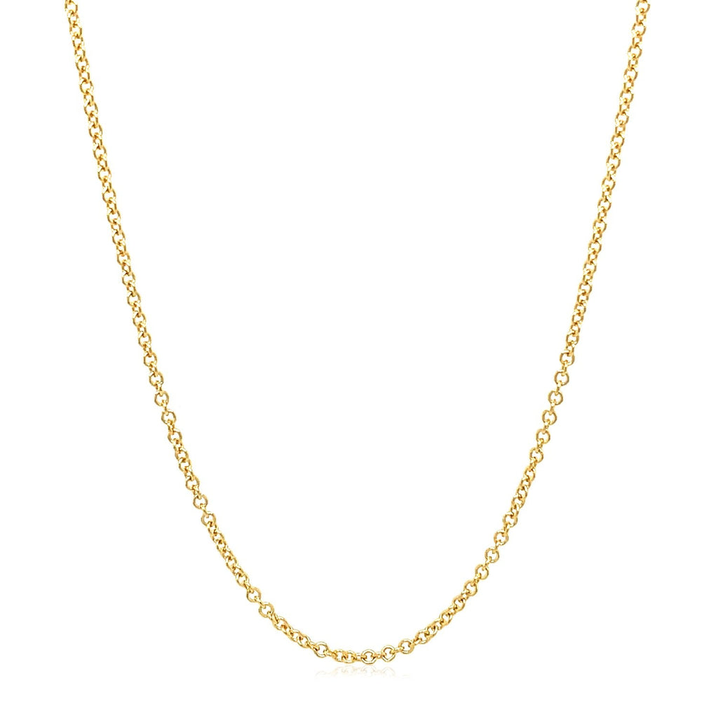 14k Yellow Gold Round Cable Link Chain (1.50 mm)