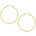 14k Yellow Gold Polished Hoop Earrings (2x55mm)
