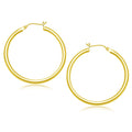 14k Yellow Gold Polished Hoop Earrings (3x40mm)
