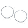 14k White Gold Polished Hoop Earrings (2x40mm)