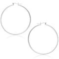 14k White Gold Polished Hoop Earrings (45 mm)