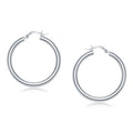 14k White Gold Polished Hoop Earrings (4x40mm)