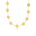 14k Yellow Gold Textured Disc Long Layering Necklace