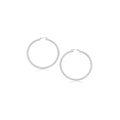 14k White Gold Polished Hoop Earrings (3x15mm)