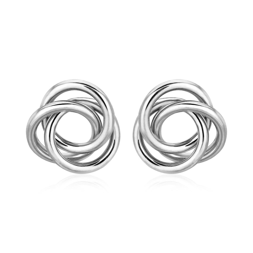 Polished Open Love Knot Earrings in Sterling Silver