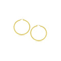 14k Yellow Gold Polished Hoop Earrings (3x15mm)